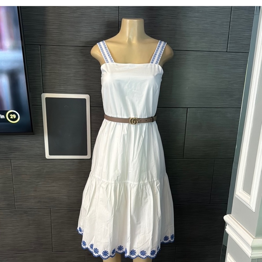 J.Crew white dress size 0 small New belt not included